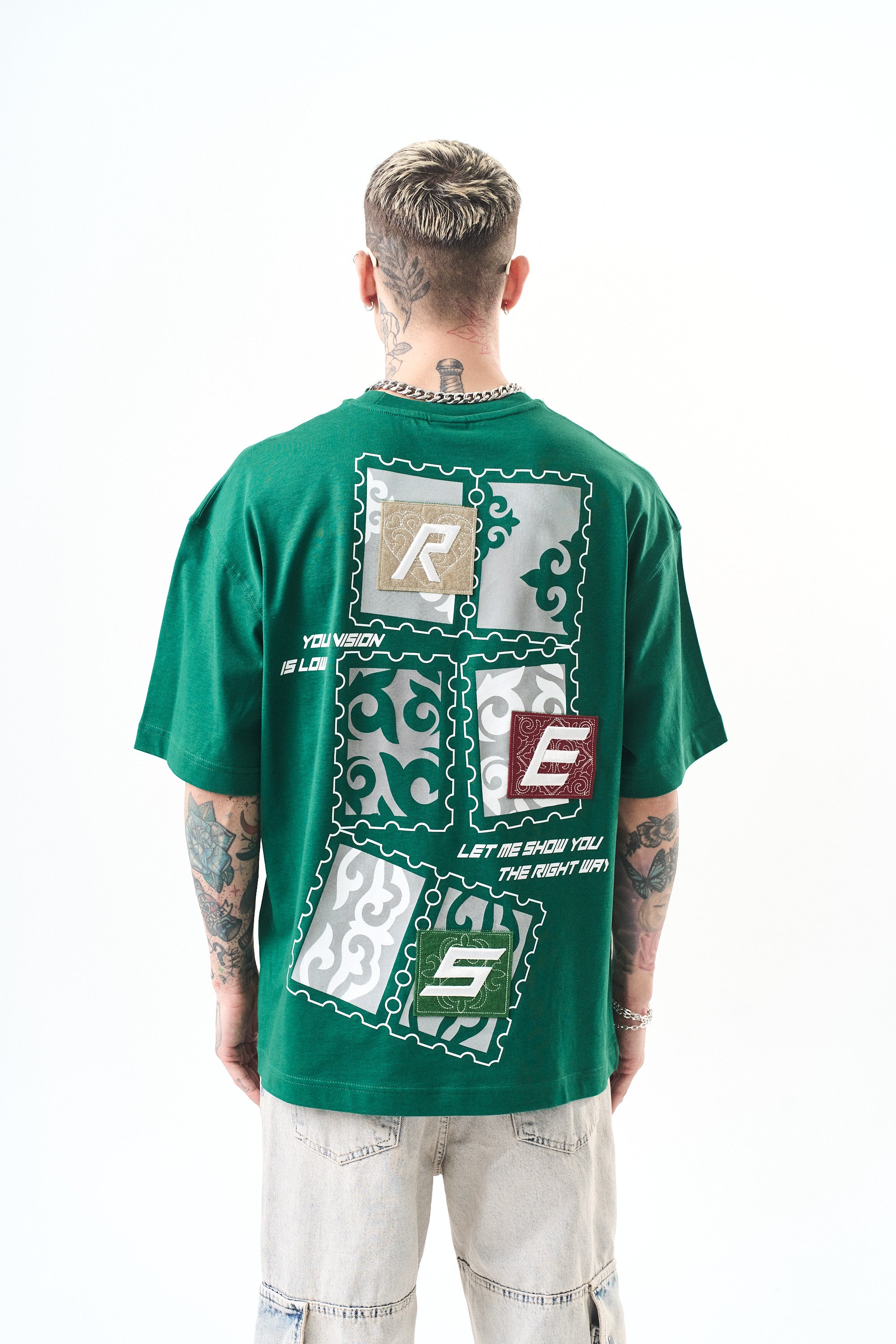 Low Vision Oversized T-Shirt Dark Teal