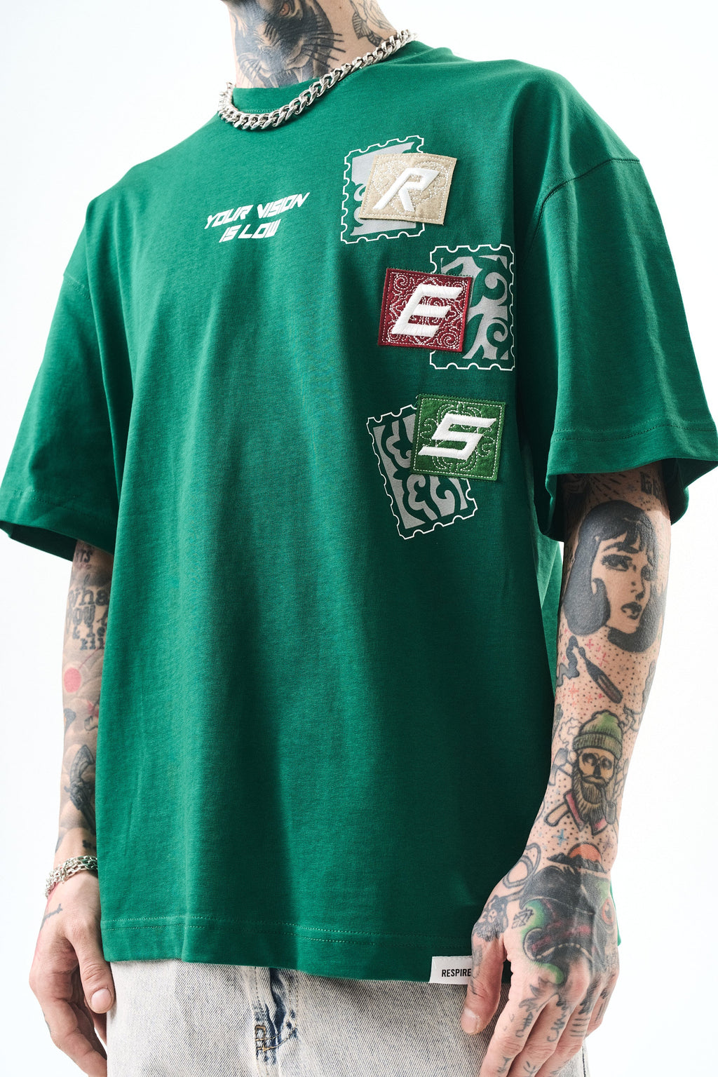 Low Vision Oversized T-Shirt Dark Teal