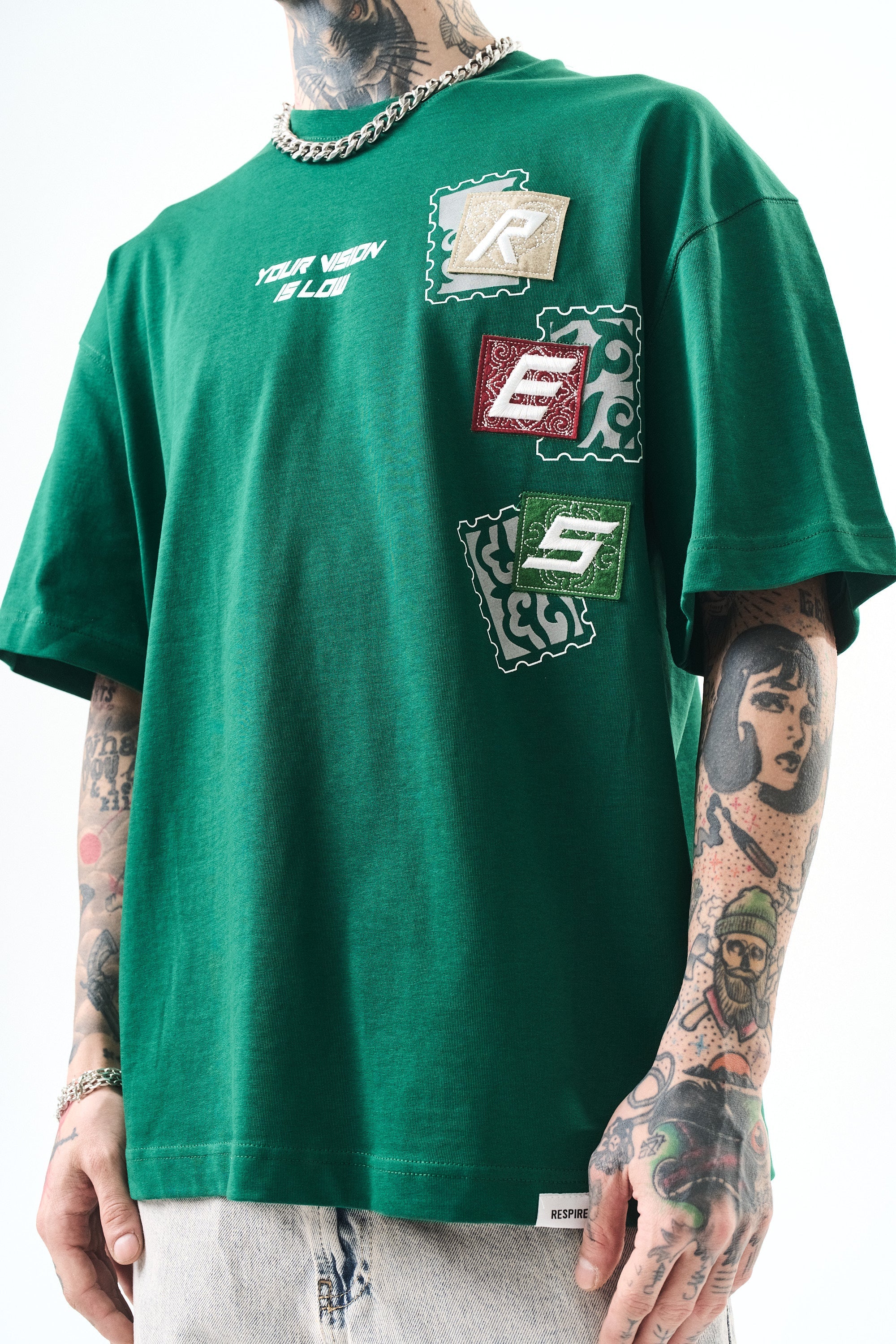 Low Vision Oversized T-Shirt Dark Teal
