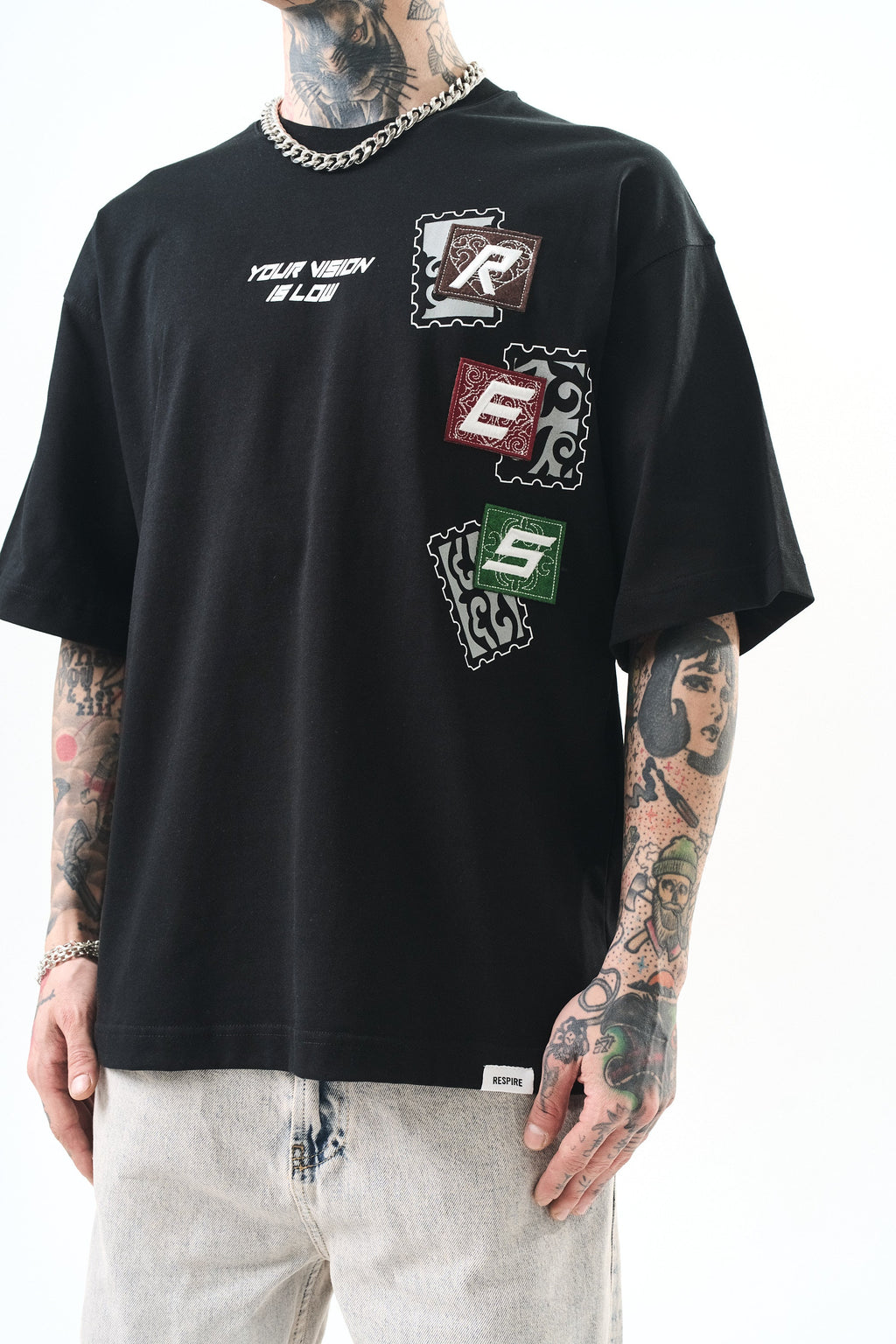 Low Vision Oversized T-Shirt Black