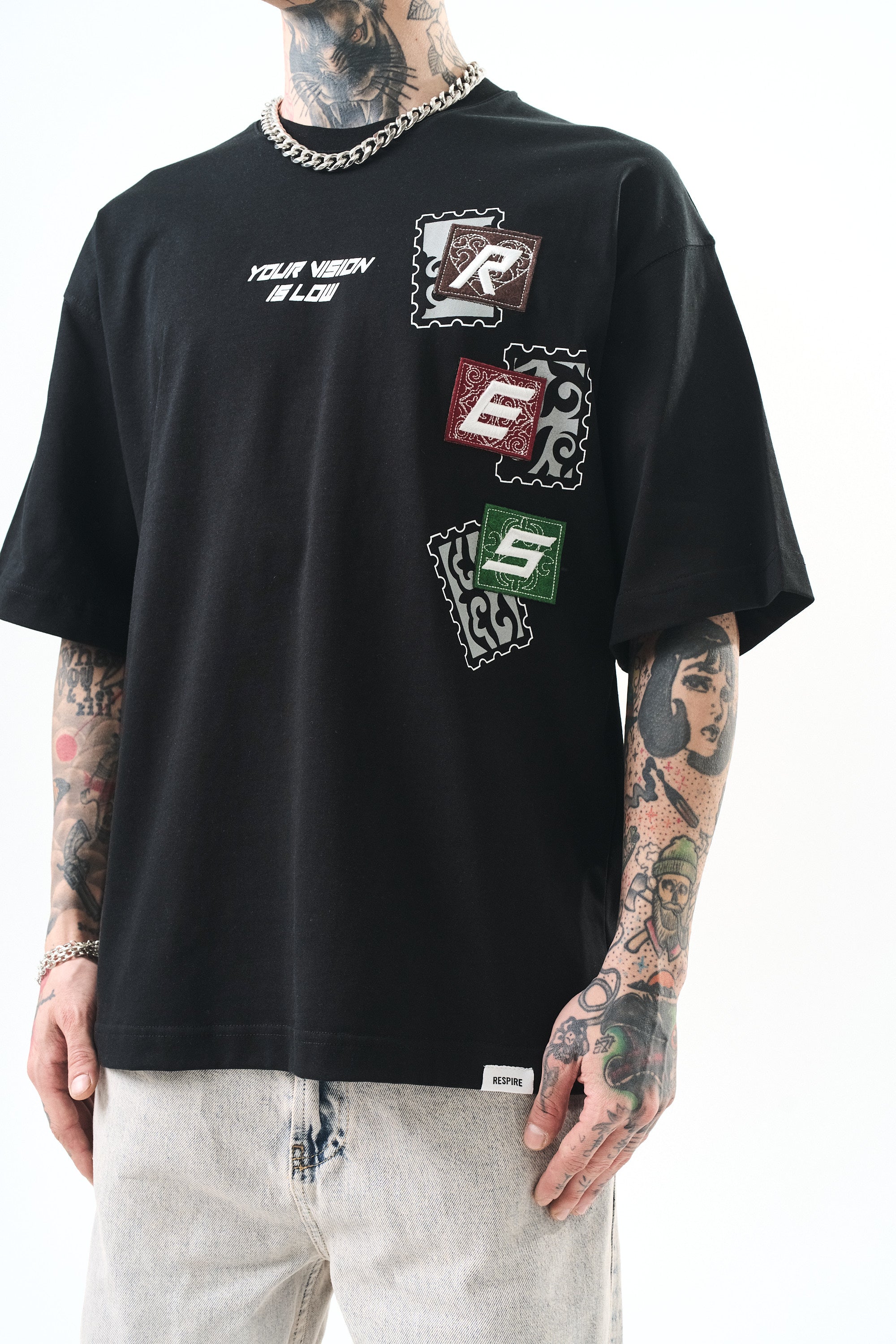 Low Vision Oversized T-Shirt Black