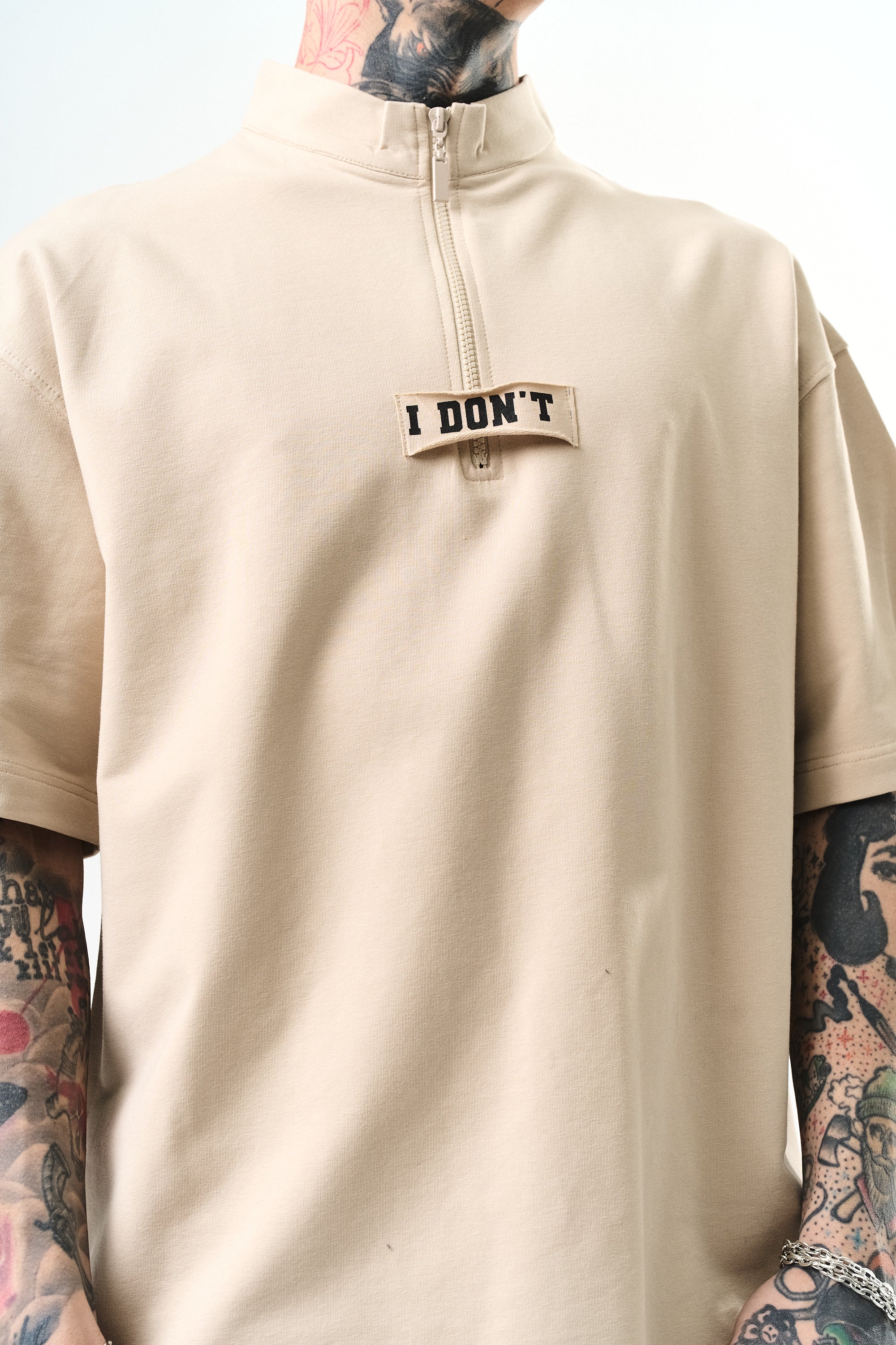 I Don't Oversized T-Shirt Beige