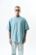 Respire Injection Printed Oversized T-Shirt Light Blue