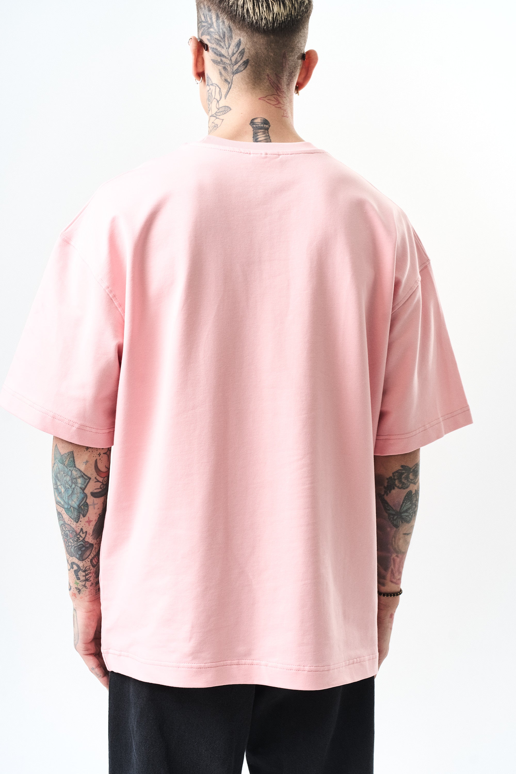 Respire Injection Printed Oversized T-Shirt Salmon