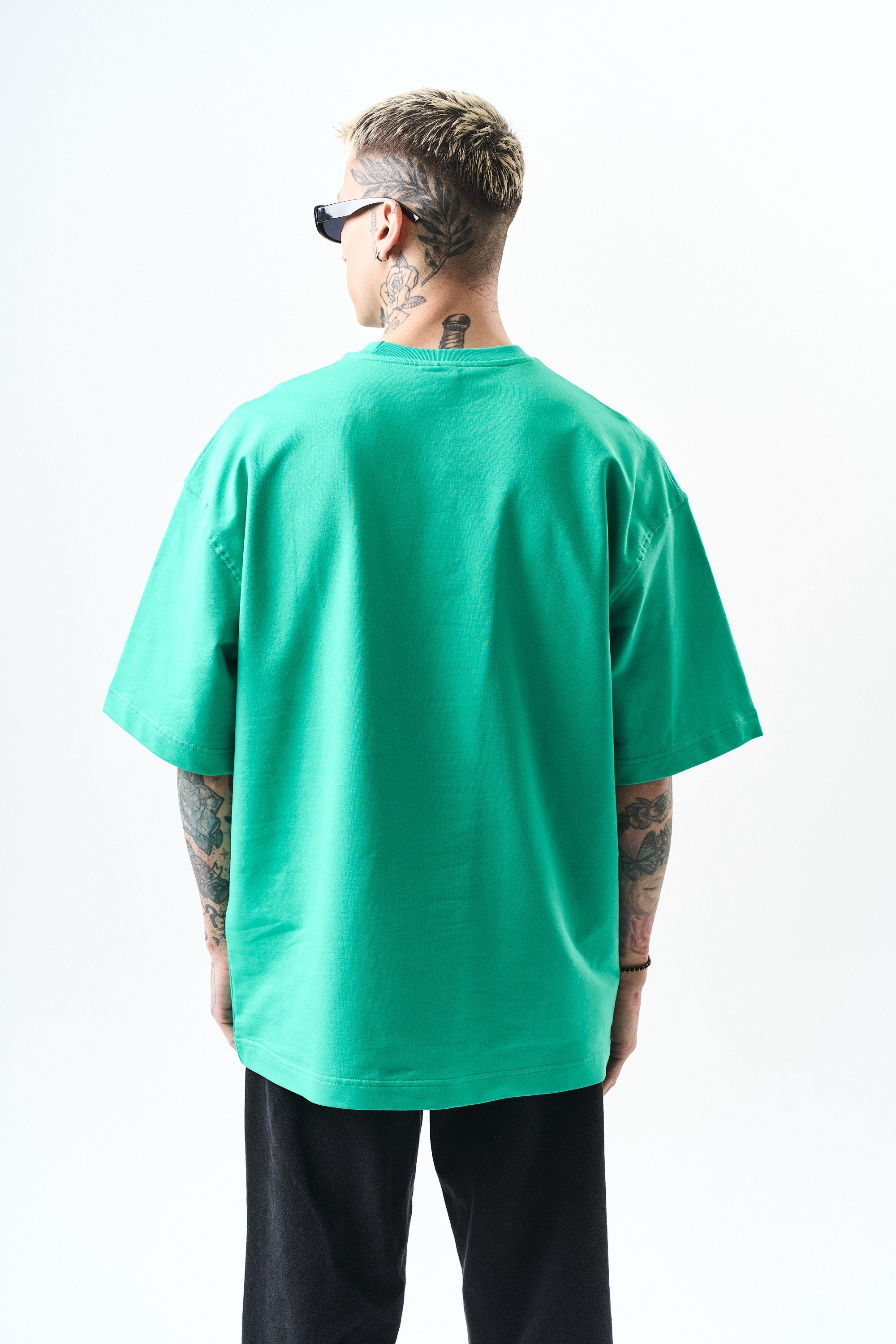 Respire Injection Printed Oversized T-Shirt Green