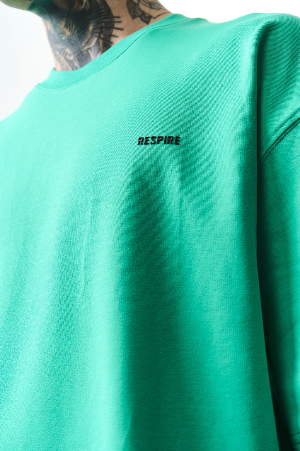 Respire Injection Printed Oversized T-Shirt Green