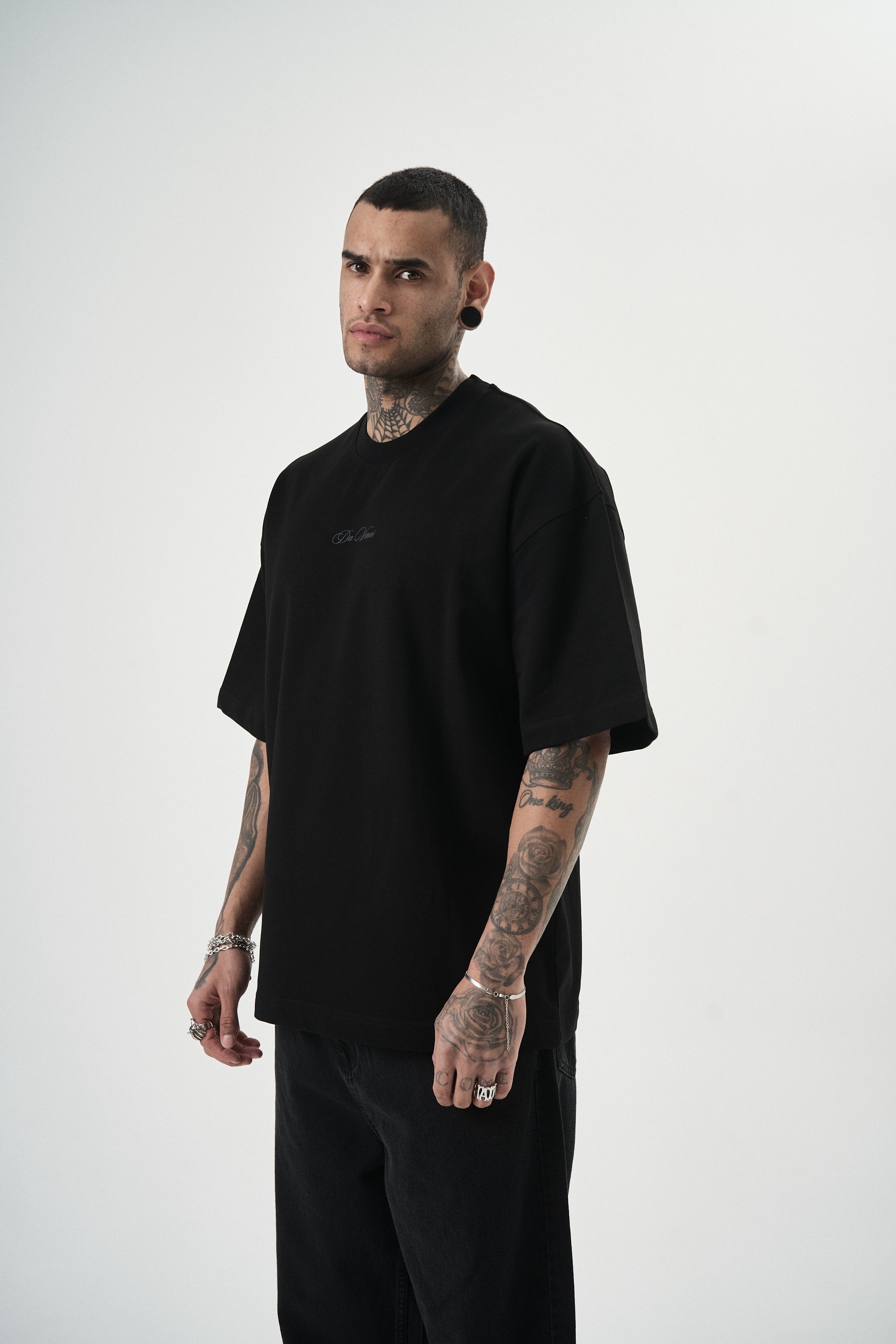 Da Vinci Oversized T-Shirt Black