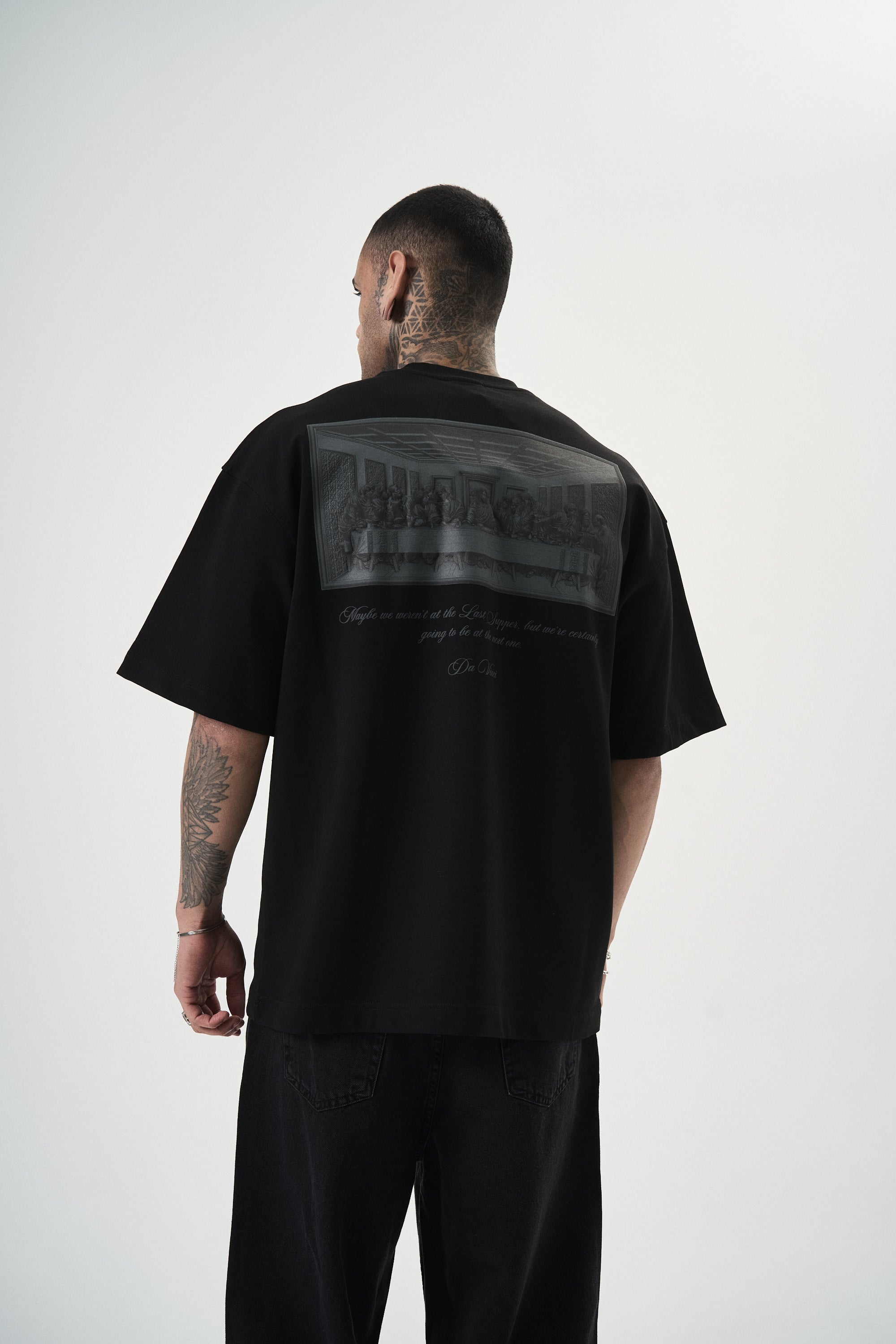 Da Vinci Oversized T-Shirt Black