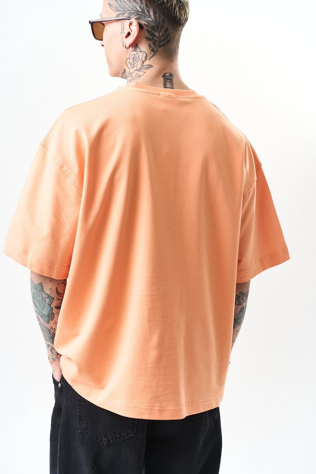 Respire Injection Printed Oversized T-Shirt Peach