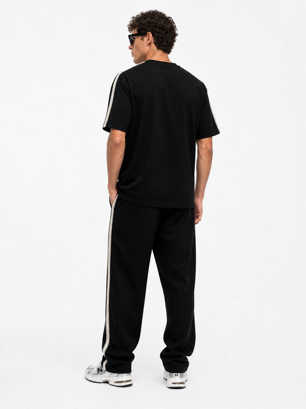 R Embroidered Regular Fit Tracksuit Black