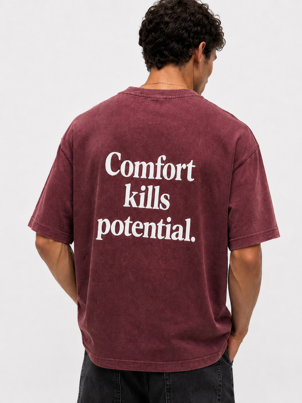 Potential Washed Oversized T-Shirt Burgundy