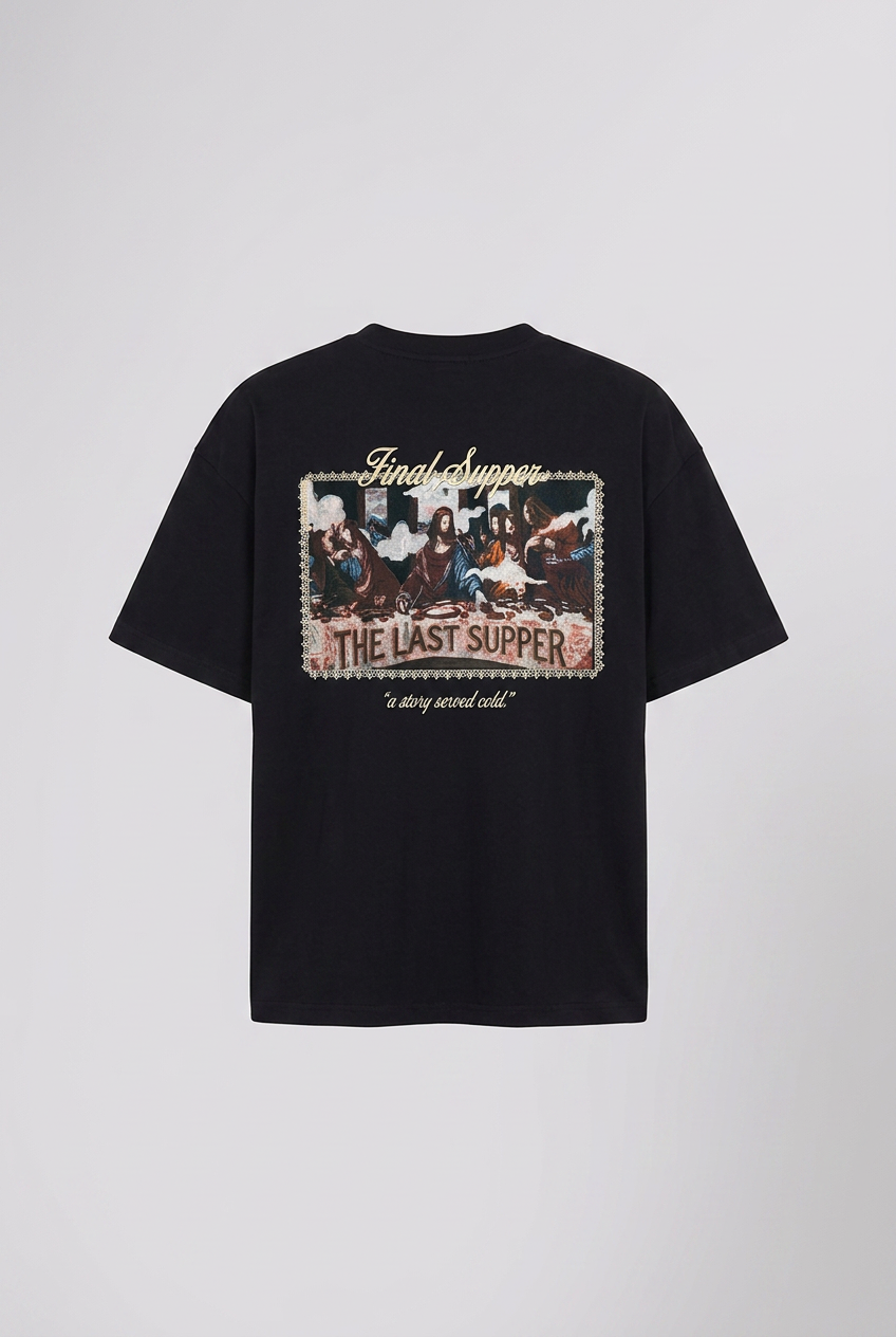 Final Supper Oversized T-Shirt Black