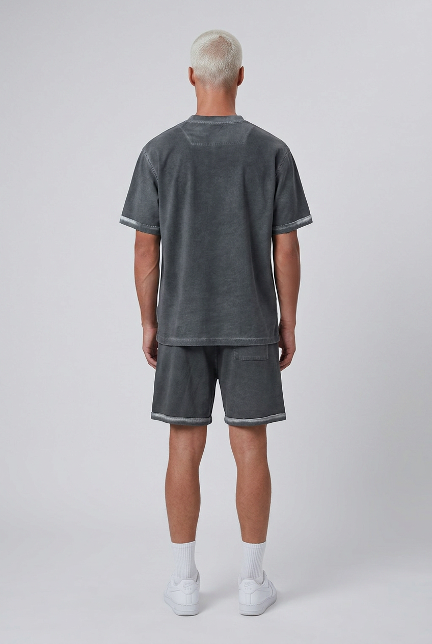 Washed Shirt Set Gray