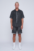 Washed Shirt Set Black
