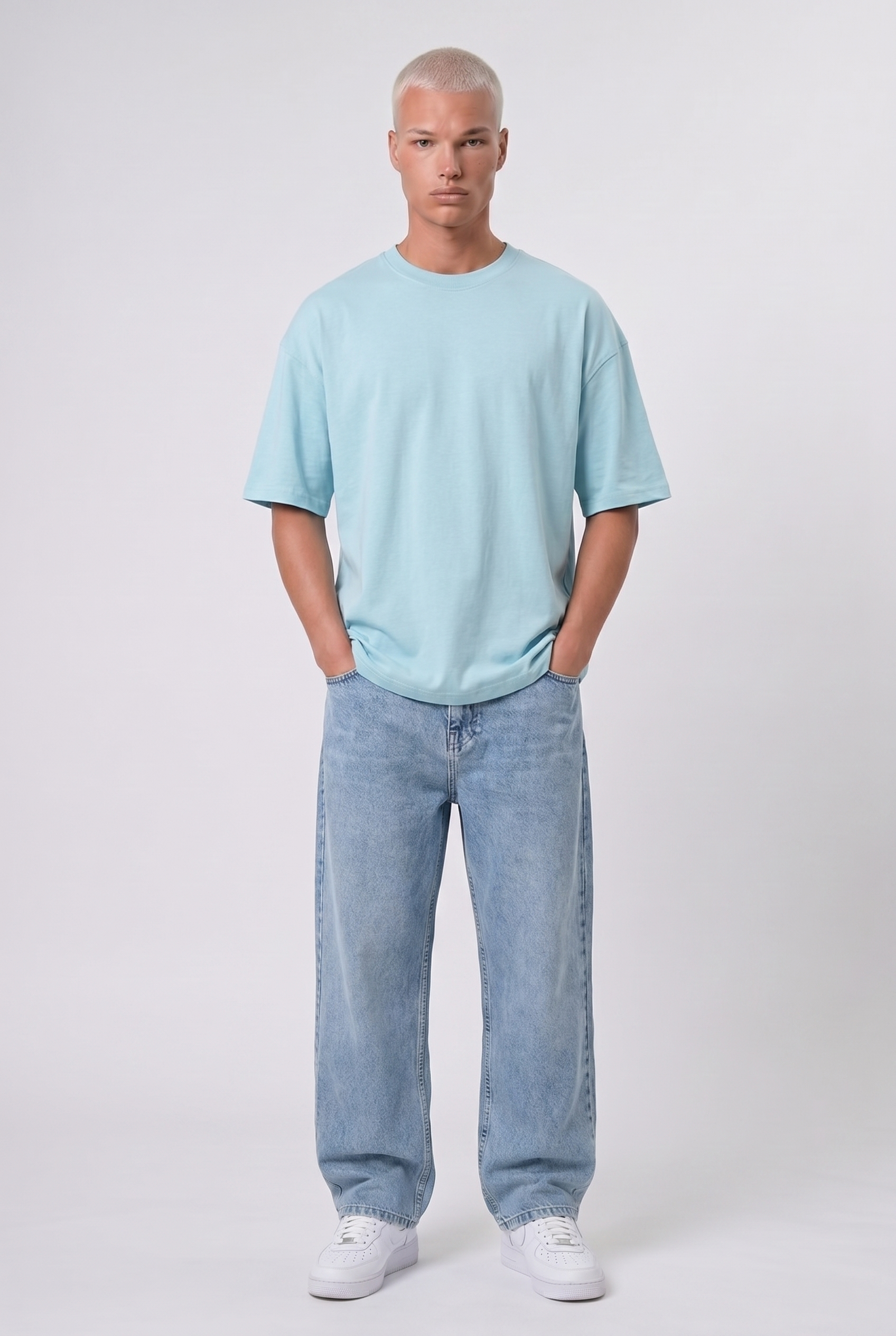 Basic Oversized T-Shirt 24/1 Baby Blue