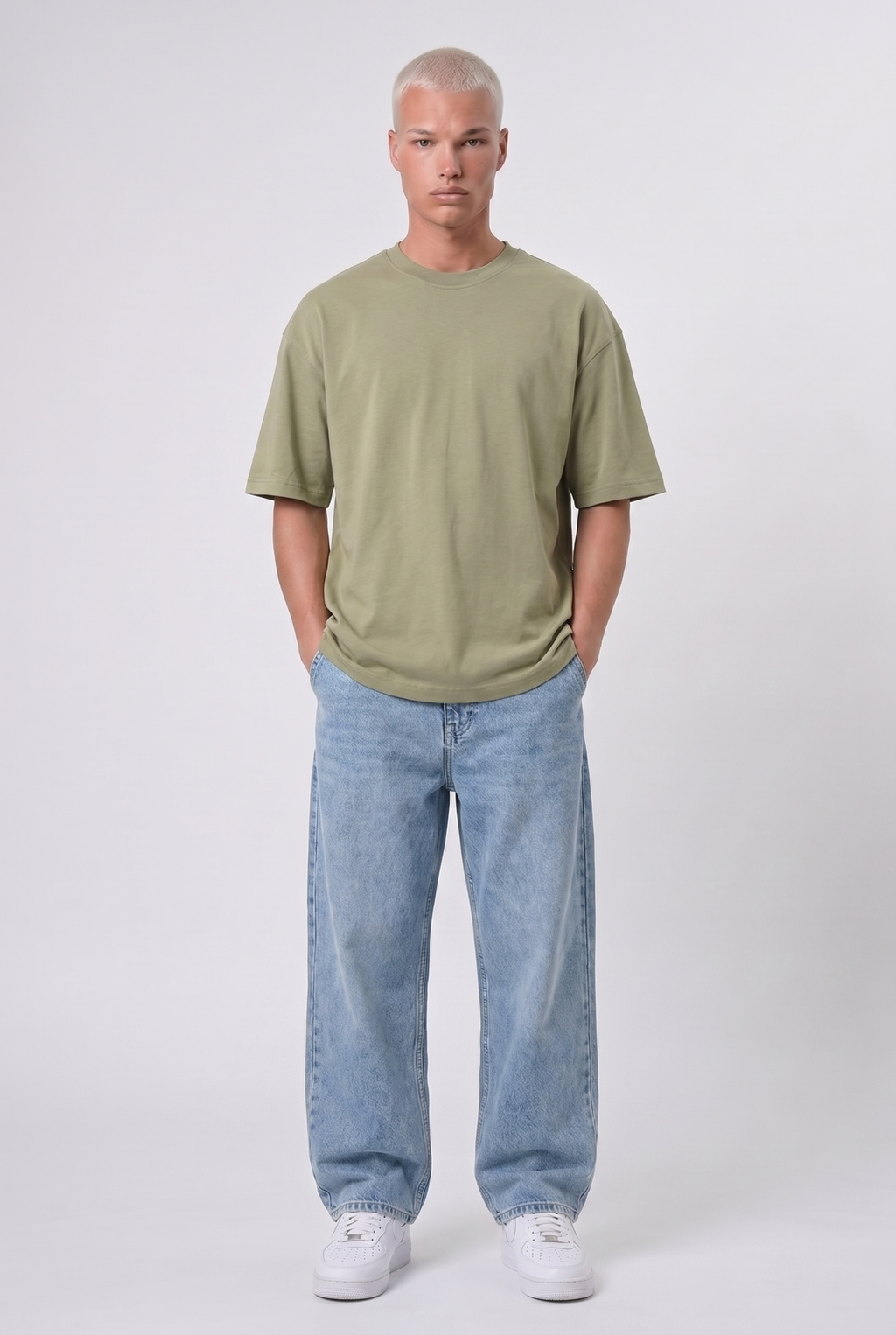Basic Oversized T-Shirt 24/1 Khaki