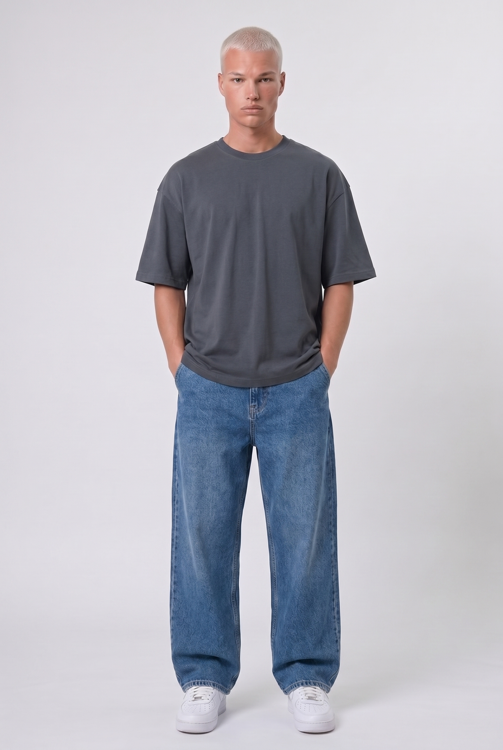 Basic Oversized T-Shirt 24/1 Smoked