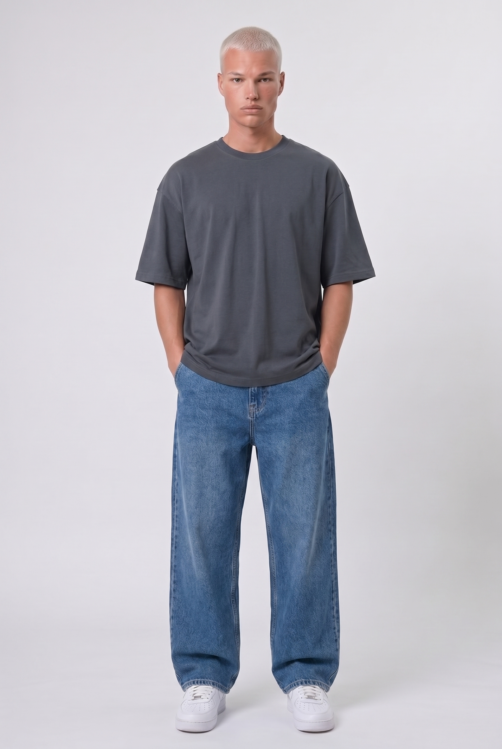 Basic Oversized T-Shirt 24/1 Smoked