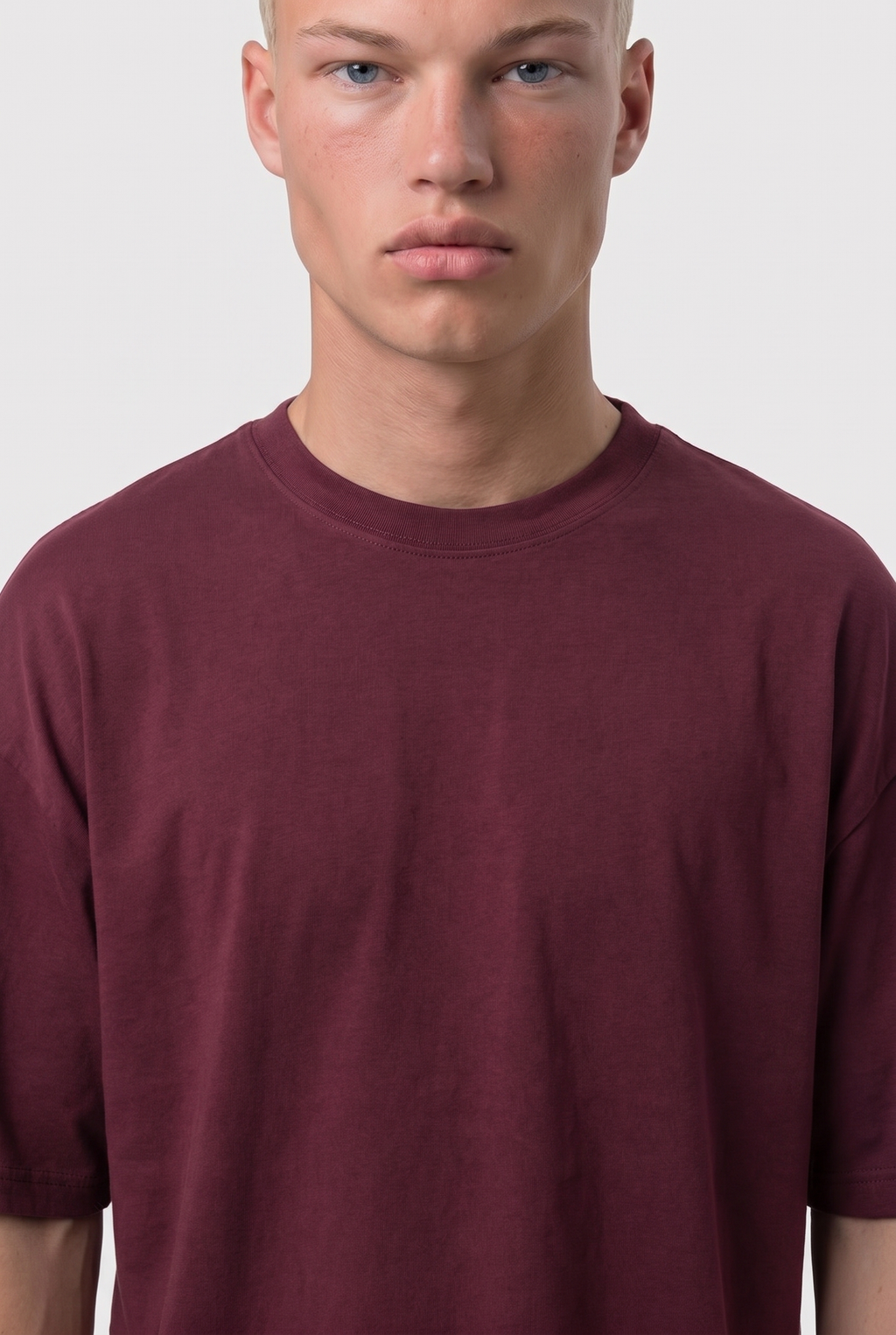 Basic Oversized T-Shirt 24/1 Burgundy