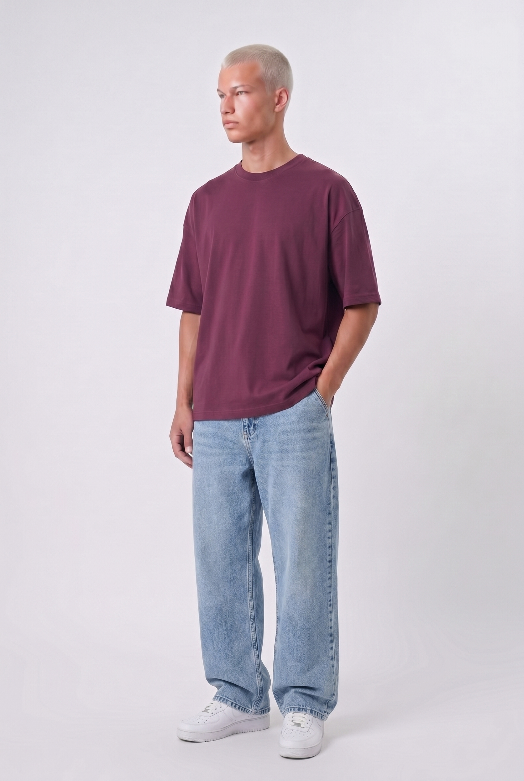 Basic Oversized T-Shirt 24/1 Cherry