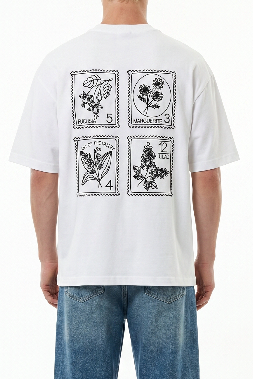 Embroidered Oversized T-Shirt Ecru