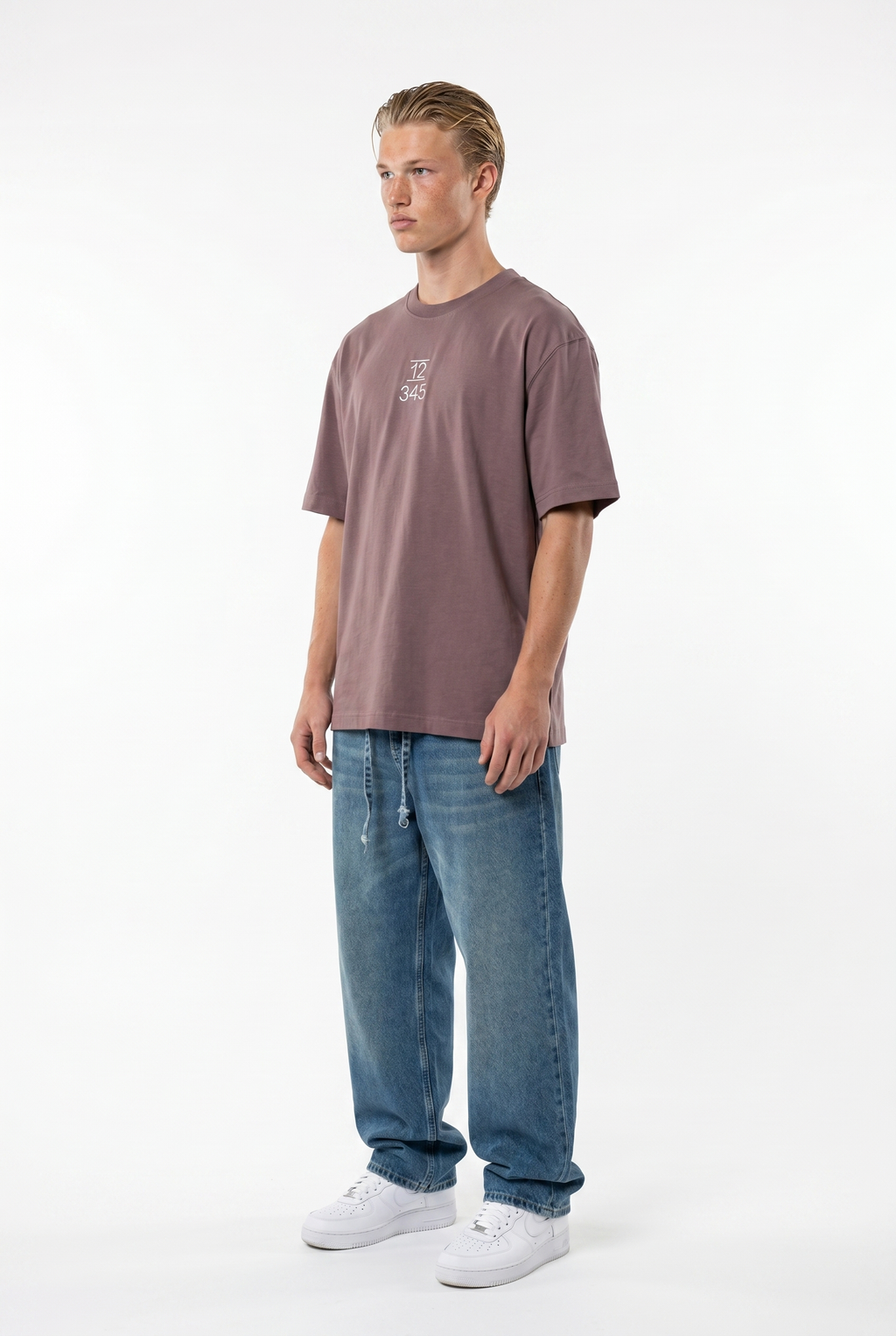 Embroidered Oversized T-Shirt Brown