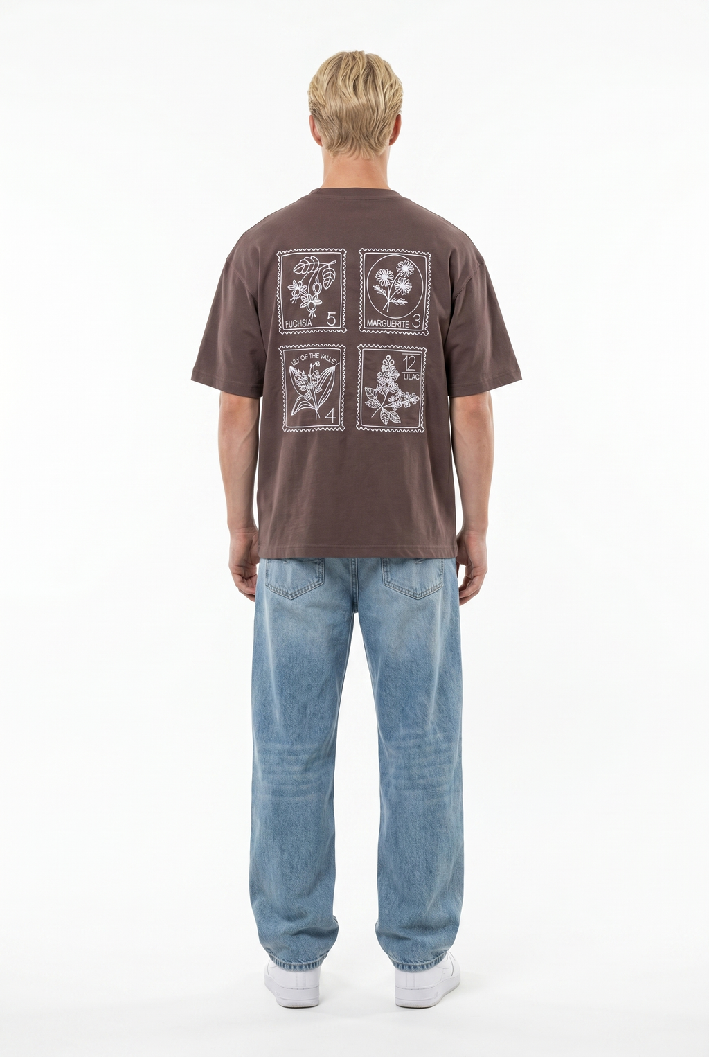 Embroidered Oversized T-Shirt Brown