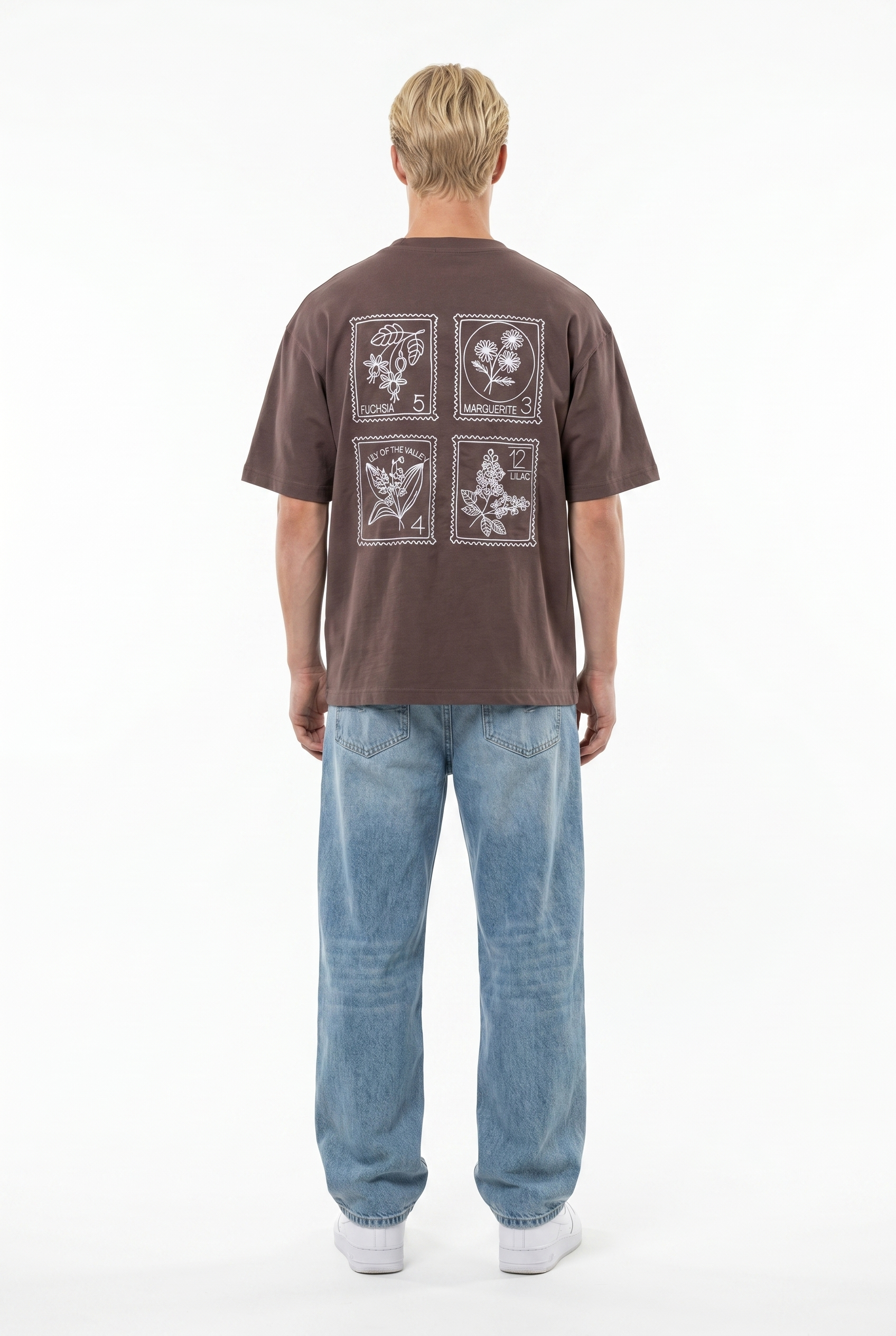 Embroidered Oversized T-Shirt Brown
