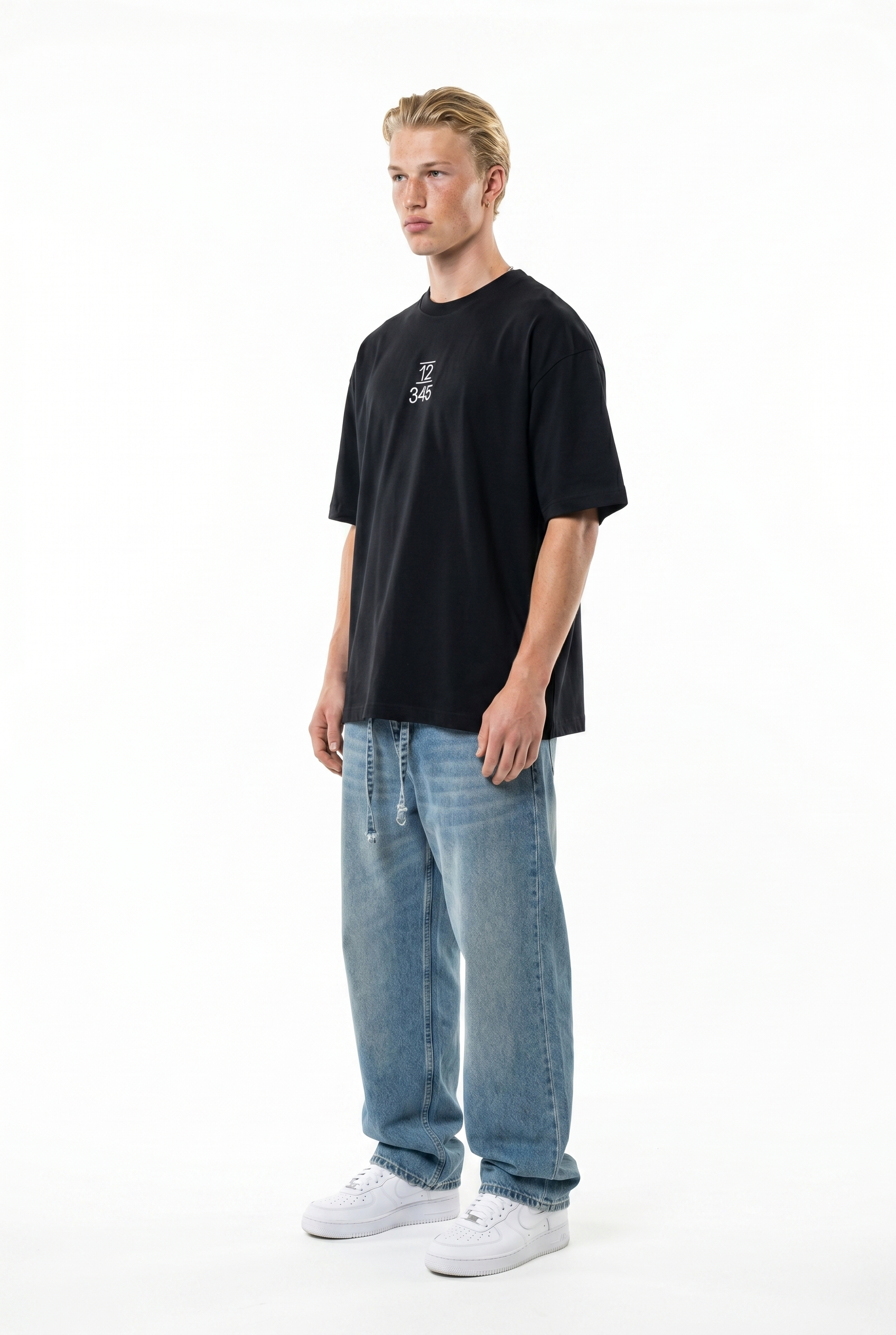 Embroidered Oversized T-Shirt Black