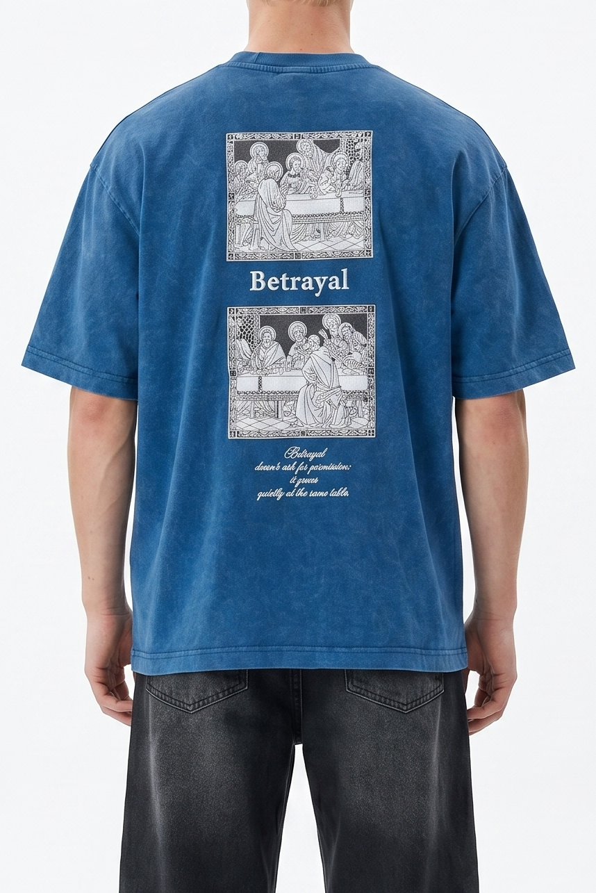 Betrayal Washed Oversized T-Shirt Navy