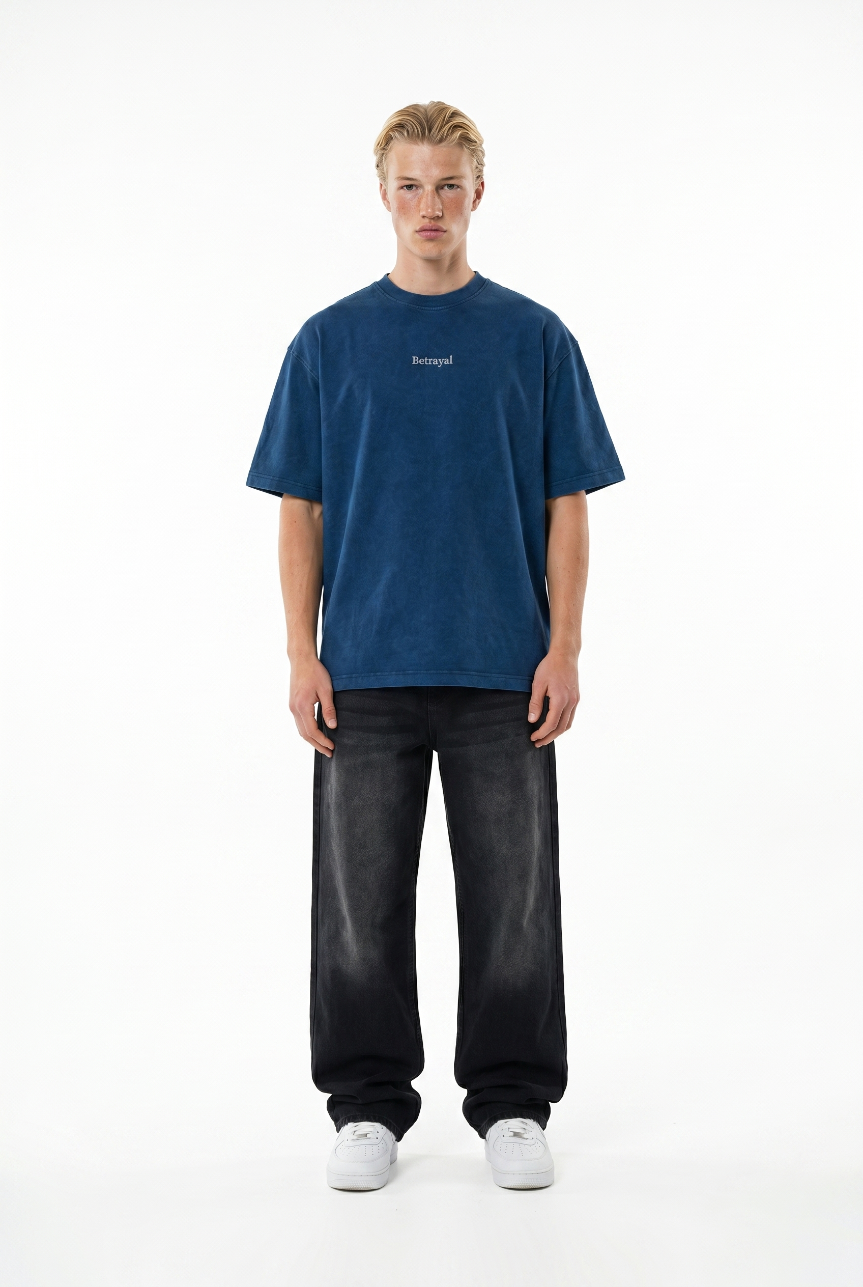 Betrayal Washed Oversized T-Shirt Navy