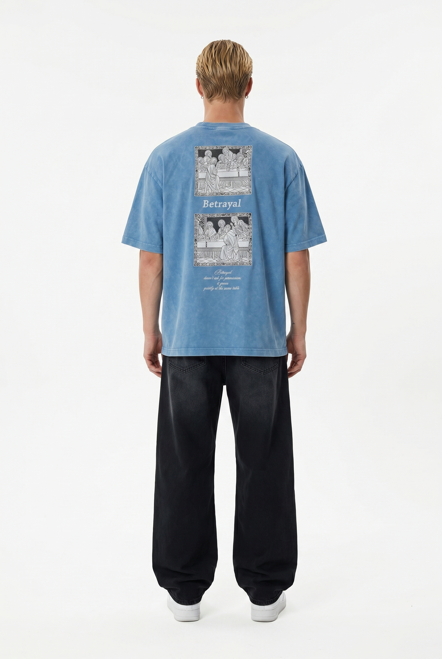 Betrayal Washed Oversized T-Shirt Baby Blue