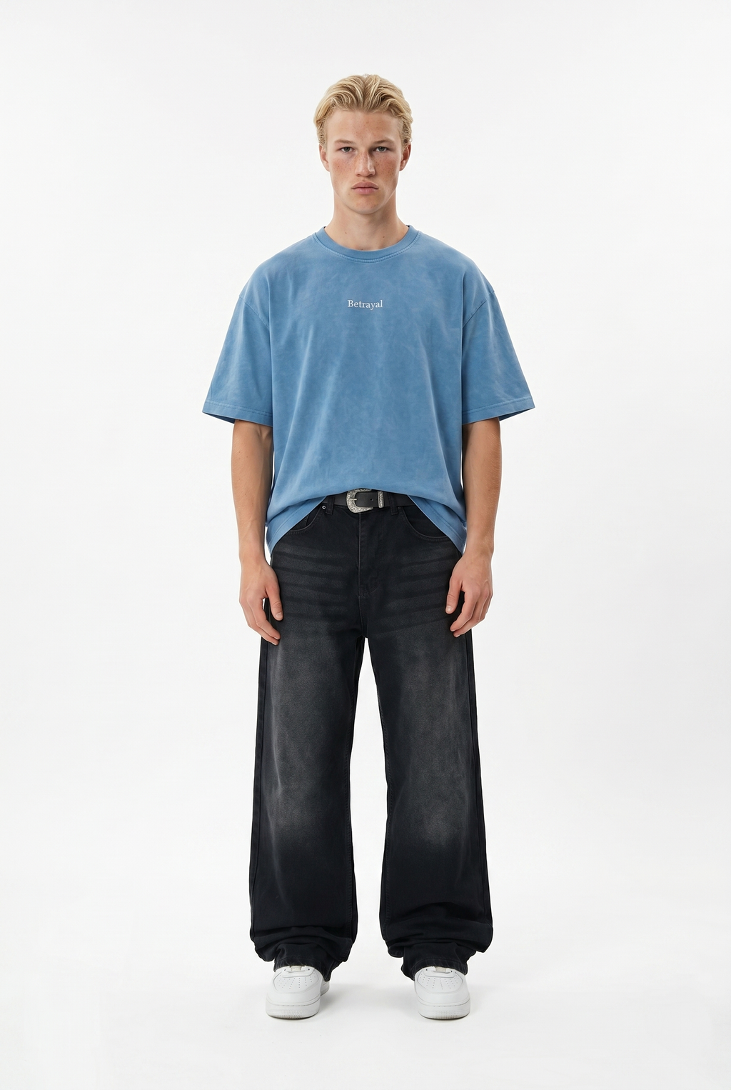 Betrayal Washed Oversized T-Shirt Baby Blue