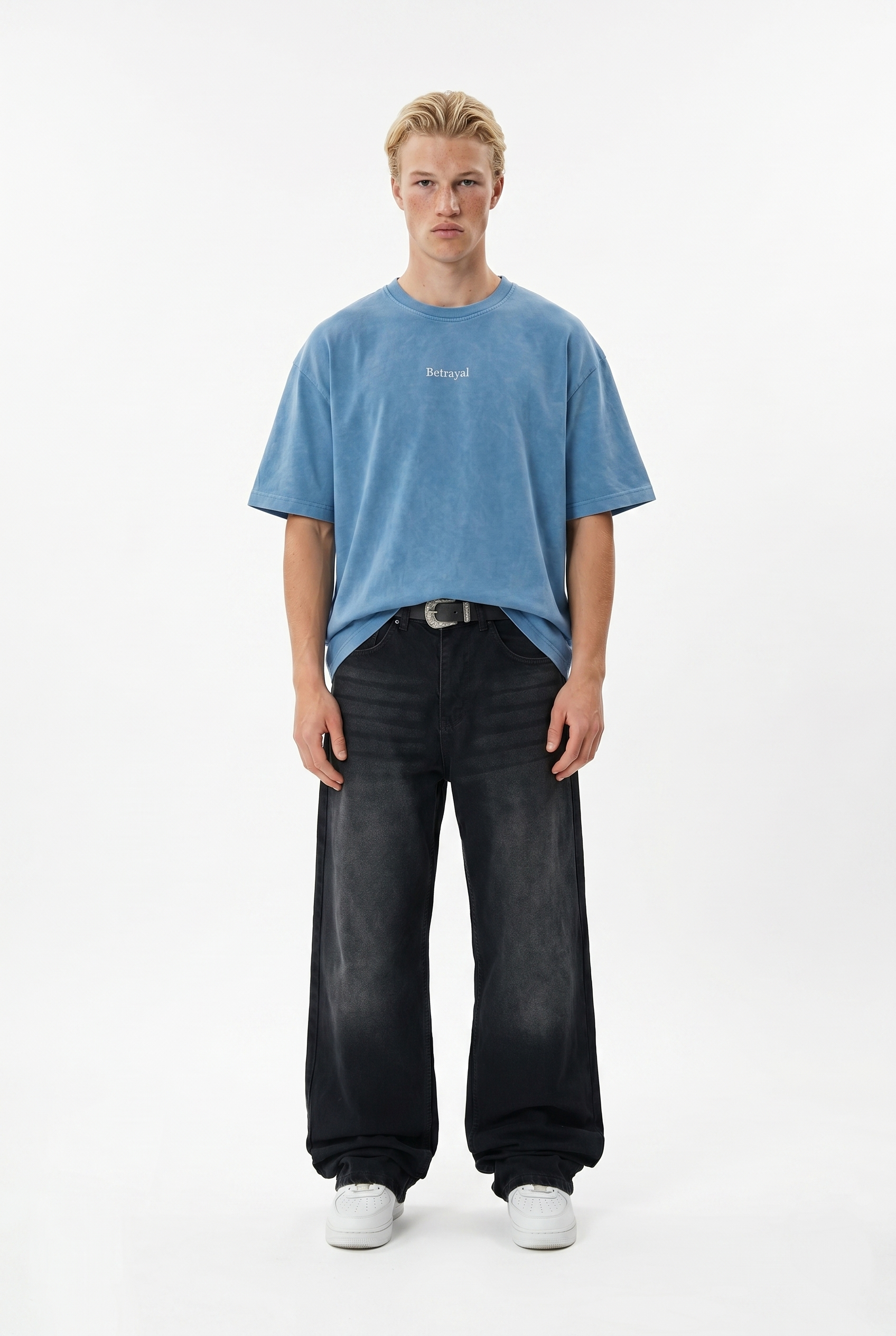 Betrayal Washed Oversized T-Shirt Baby Blue