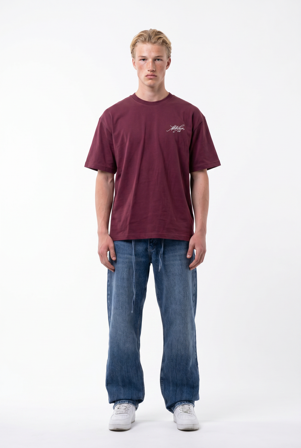 Piero Oversized T-Shirt Burgundy