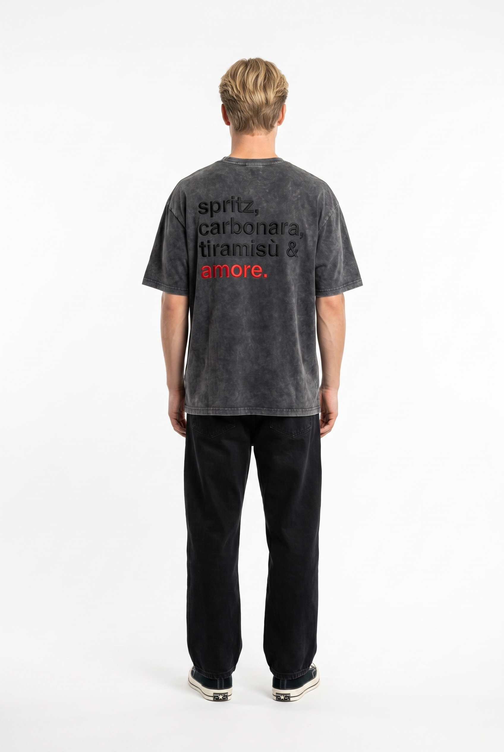 Amore Washed Oversized T-Shirt Black