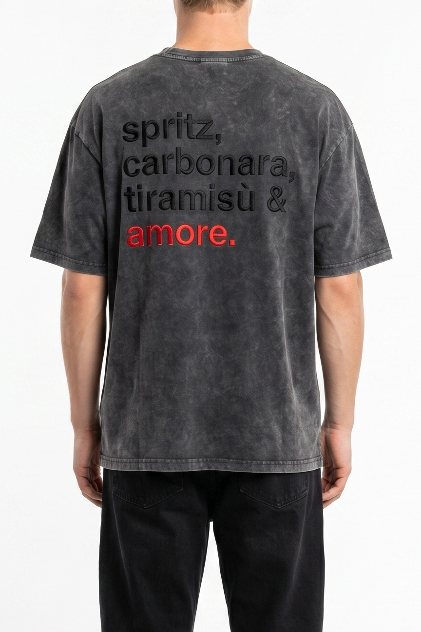 Amore Washed Oversized T-Shirt Black