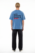 Amore Washed Oversized T-Shirt Blue