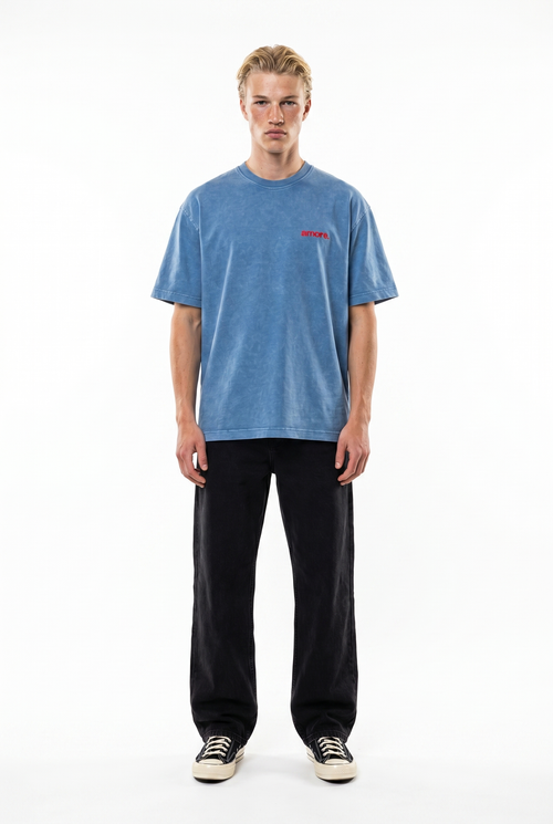 Amore Washed Oversized T-Shirt Blue