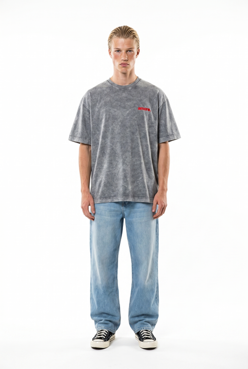Amore Washed Oversized T-Shirt Gray