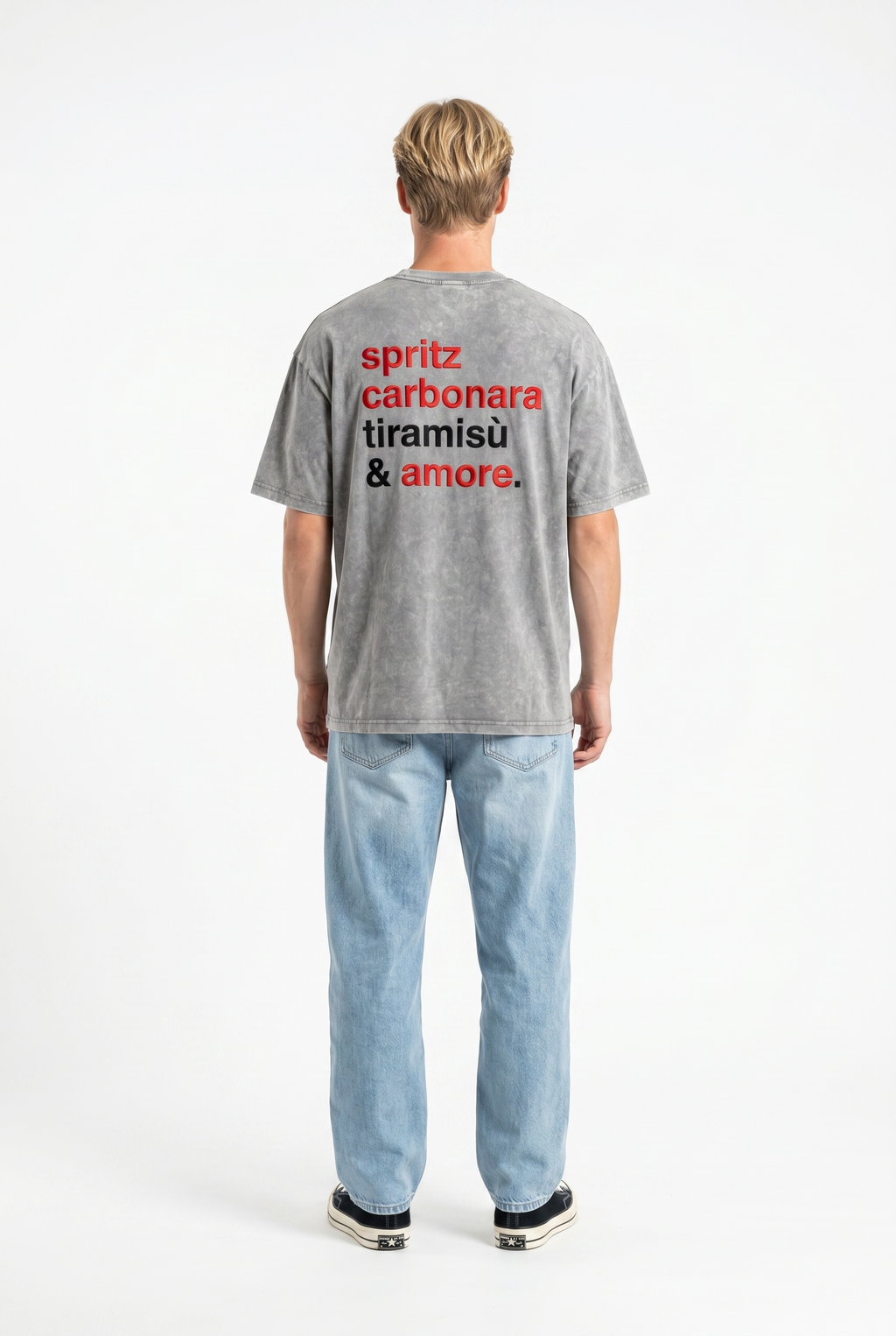 Amore Washed Oversized T-Shirt Gray