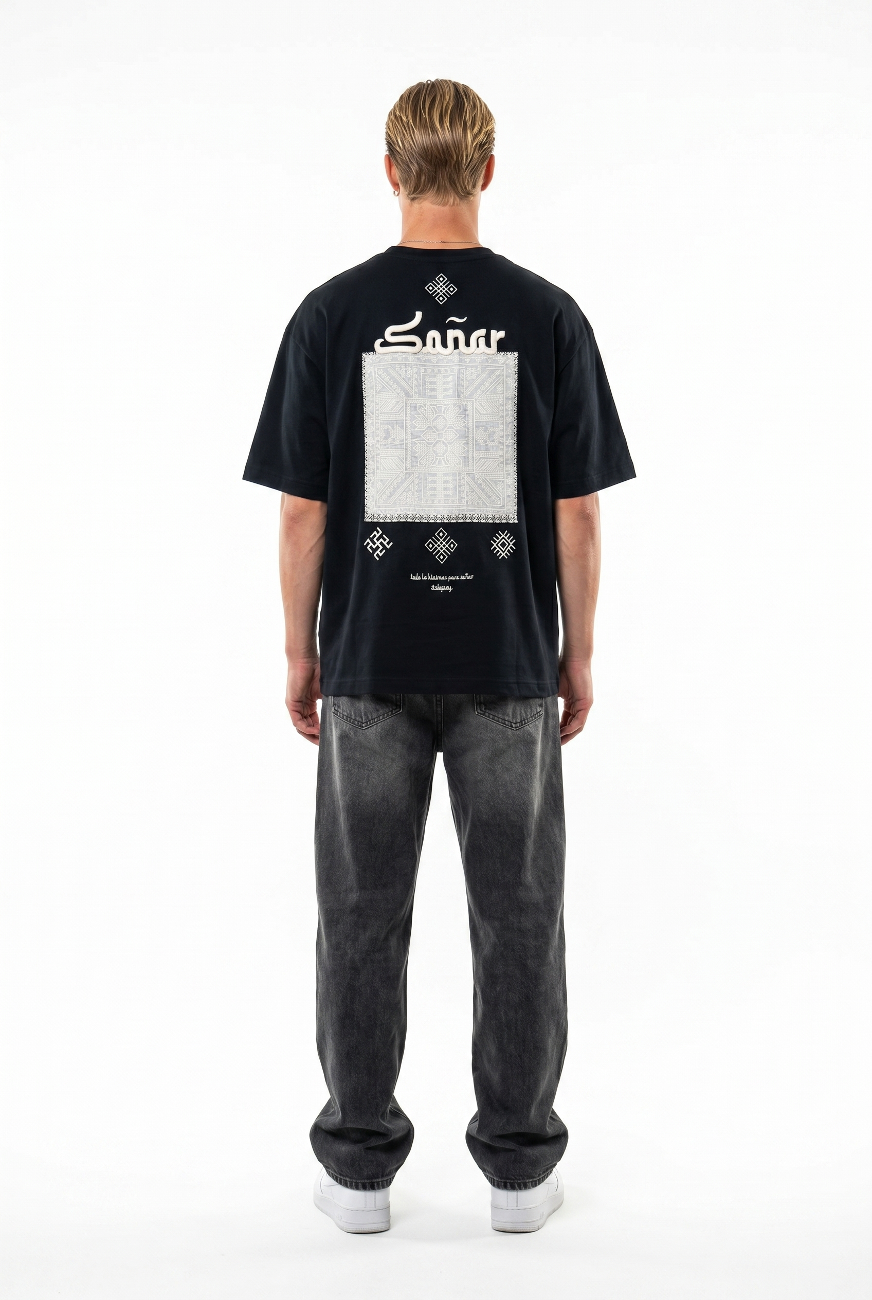 FFB Embroidered Oversized T-Shirt Smoked