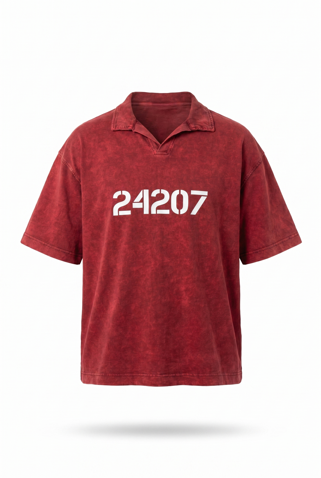 24207 Washed Oversized T-Shirt Burgundy