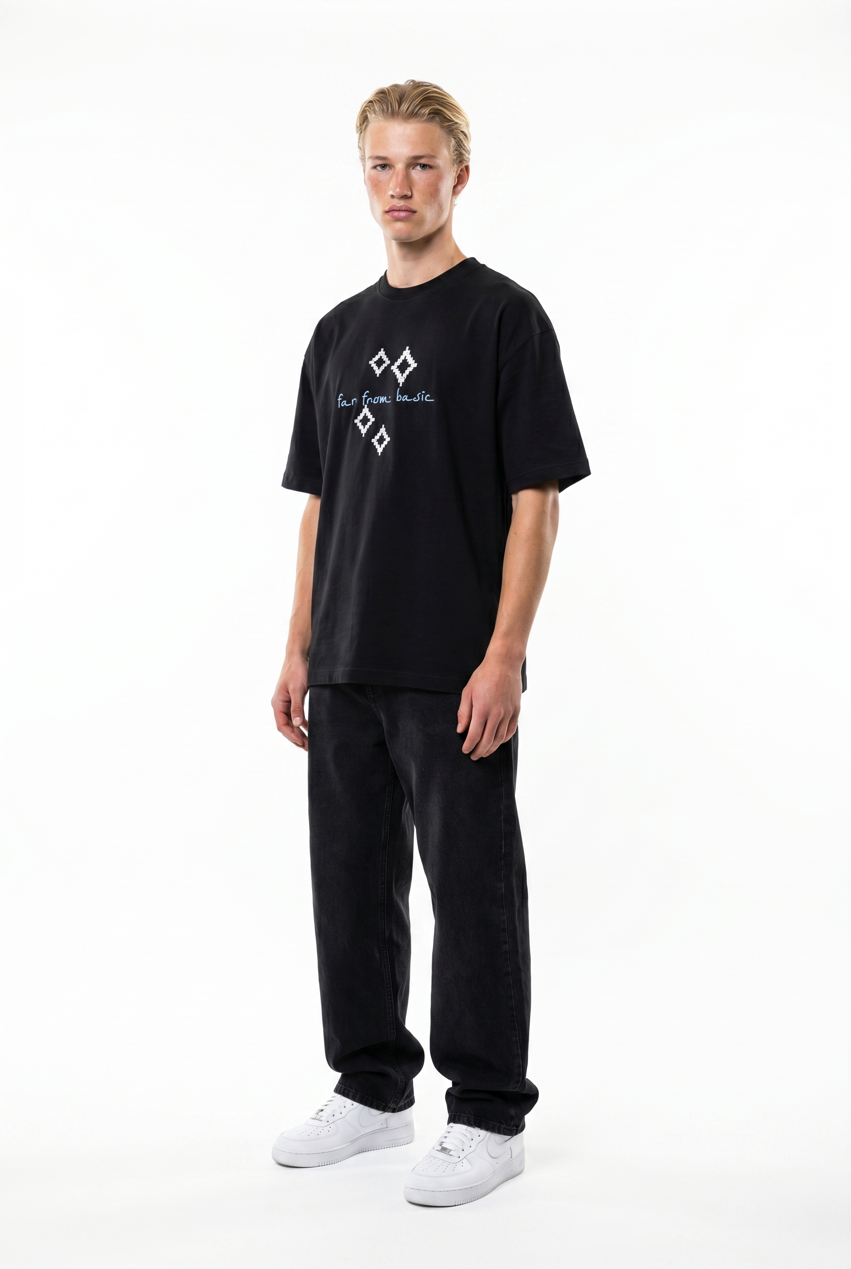 FFB Embroidered Oversized T-Shirt Black