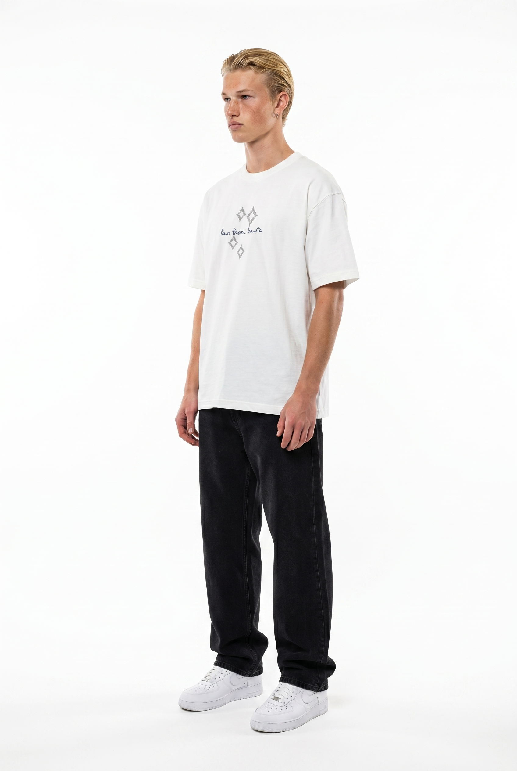 FFB Embroidered Oversized T-Shirt Ecru